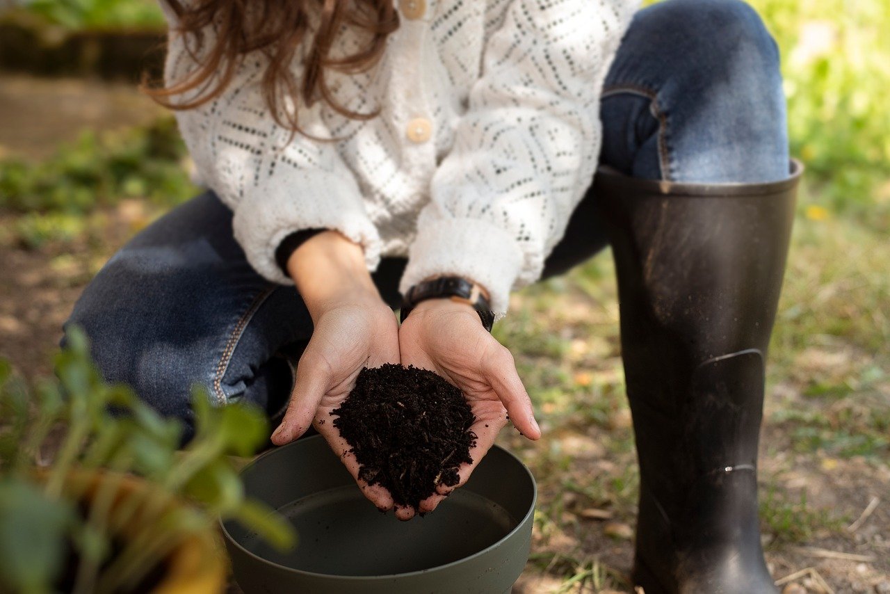 woman, hands, plant maintenance, nature, compost, eco-activity, organic, house, spring, agricultural, farm, diy gardening, ecological gesture, healthy lifestyle, environmental, slow life, home gardening, urban agriculture, outdoor activity, soil preparation, natural lifestyle, vegetable garden, botanical, soil